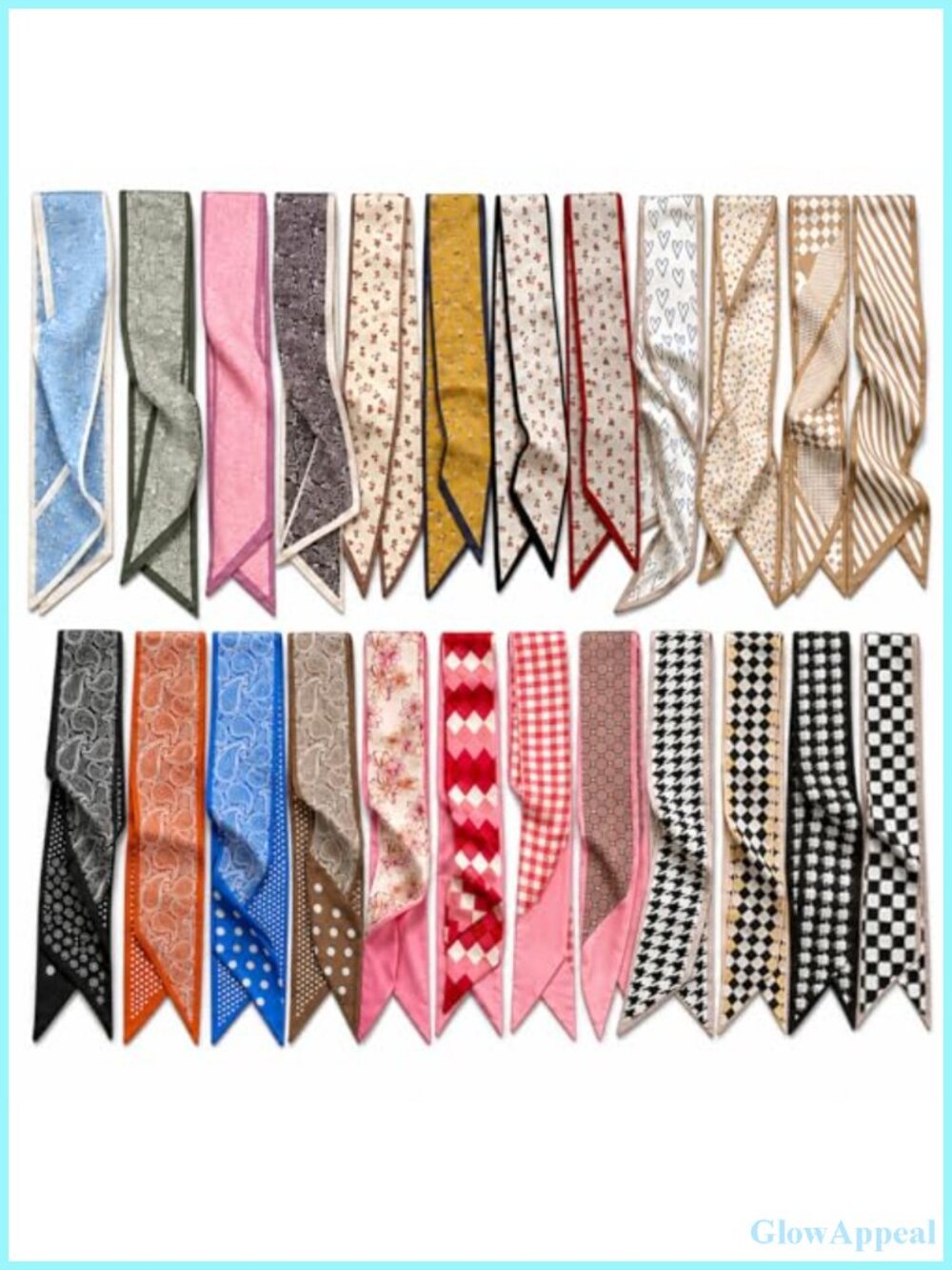 24 Pcs Multifunctional Neck Scarves for Women Hair Accessories Bag Scarf